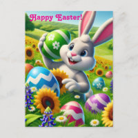 Carte de vœux « Lapin de Pâques » joyeuse