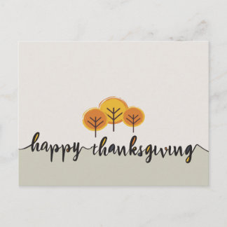 Postale Carte de vœux minimaliste avec arbres d'automne Jo