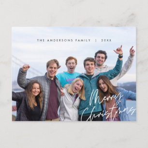 Postale Carte de vœux moderne, Joyeux Noël Photo de famill
