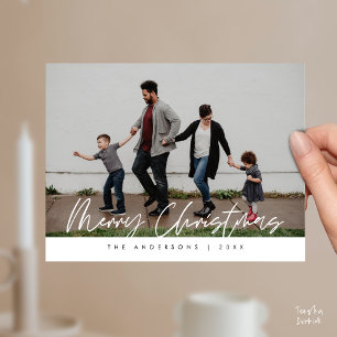 Postale Carte de vœux moderne, photo de famille pour Noël
