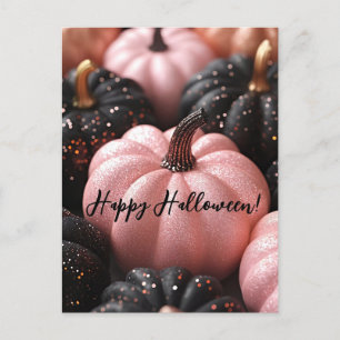 Postale Carte de voeux parties scintillant Citrouilles Hal