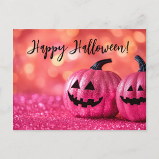 Postale Carte de voeux parties scintillant Citrouilles Hal