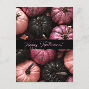 Postale Carte de voeux parties scintillant Citrouilles Hal
