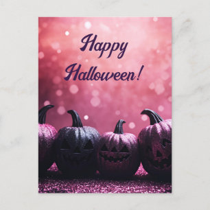 Postale Carte de voeux parties scintillant Citrouilles Hal