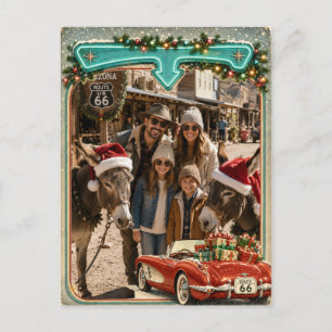 Postale Carte de vœux personnalisée Route 66 pour les fête