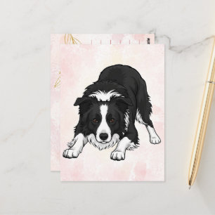 Postale Carte de vœux pour chien Border Collie