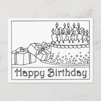 Postale Carte de vœux pour gâteau d'anniversaire