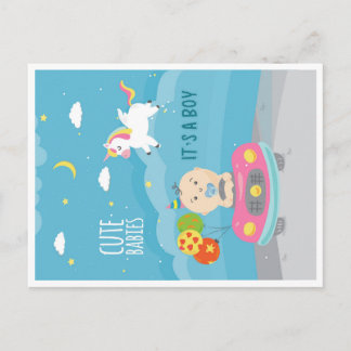 Postale Carte de vœux pour nouveau-né garçon