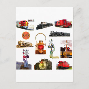 Postale Carte de voeux Railroadiana