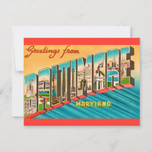 Postale Carte de vœux vintage de Baltimore MD