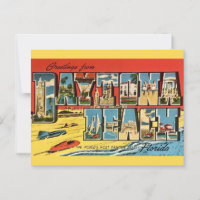 Carte de vœux vintage de Daytona Beach Floride
