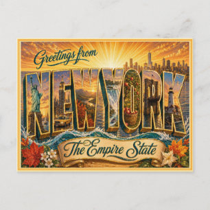 Postale Carte de vœux vintage de New York