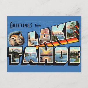 Postale Carte de vœux vintage du lac Tahoe