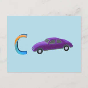 Postale Carte de voiture