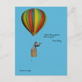 Postale Carte de voyage avec montgolfière