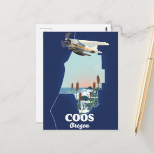 Postale Carte de voyage de Coos Oregon