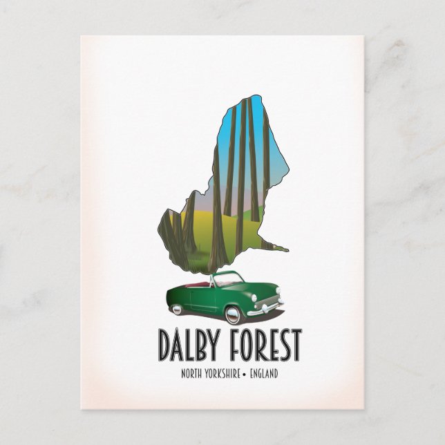 Postale Carte de voyage de Dalby Forest North Yorkshire (Devant)