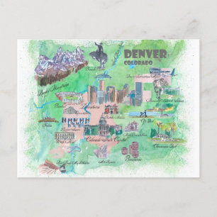 Postale Carte de voyage de Denver Colorado 