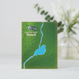 Postale carte de voyage du lac Sminge Danemark