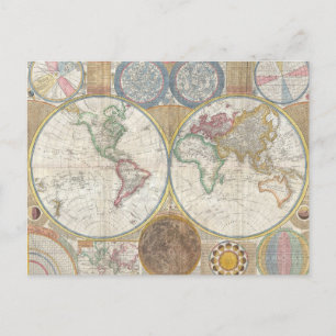 Postale Carte de voyage du monde Antique Vintage