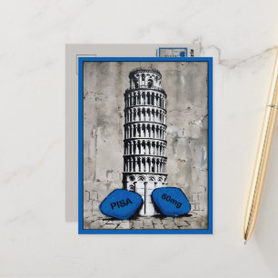 Postale Carte de voyage humoristique sur le thème italien