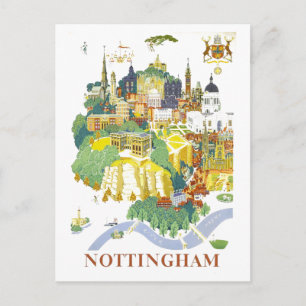 Postale Carte de voyage vintage de Nottingham
