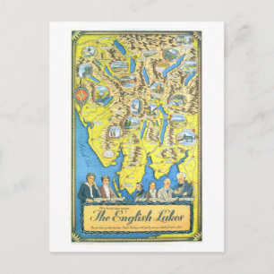Postale Carte de voyage vintage du Lake District en Anglet