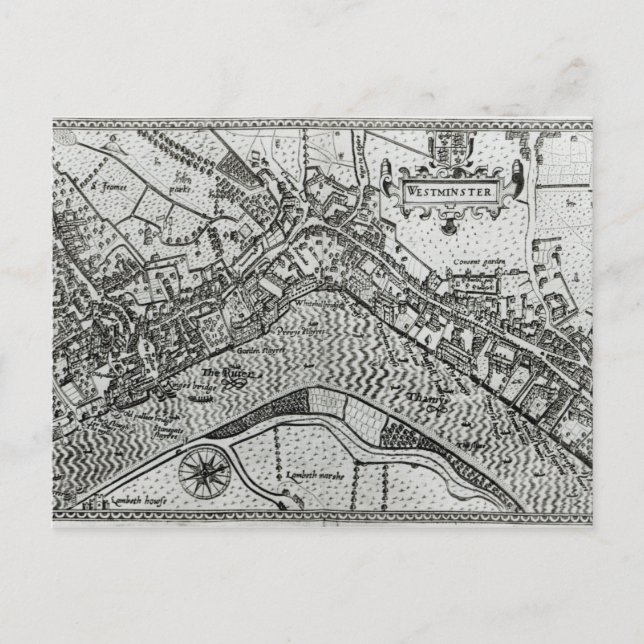 Postale Carte de Westminster extraite de 'Speculum Britann (Devant)