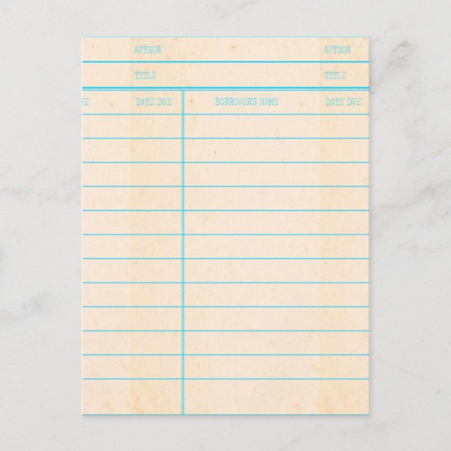 Postale Carte d'échéance du livre de bibliothèque (Devant)