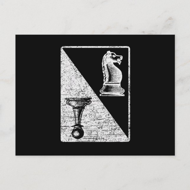 Postale Carte d'échecs Checkmate Joueur Planche Pièces Cad (Devant)