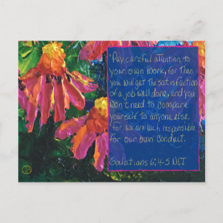 Postale Carte d'écriture Galates 6:4-5