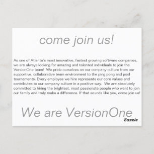 Postale Carte d'embauche VersionOne