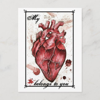 Postale Carte déplaisante d'amour du coeur Edgar Allan Poe