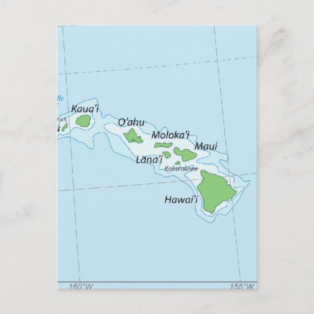 Postale Carte des chaînes de l'île d'Hawaii (Devant)