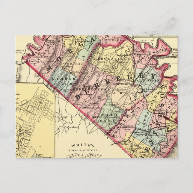 Postale Carte des comtés de Morgan, Berkeley et Jefferson (Devant)