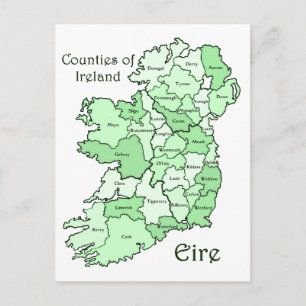 Postale Carte des comtés d'Irlande