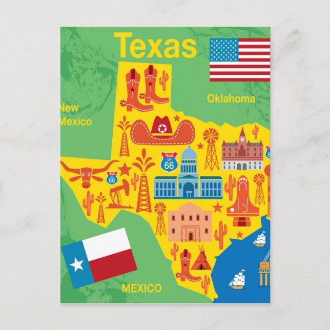 Postale Carte des enfants au Texas (Devant)