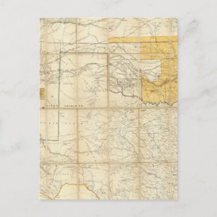 Postale Carte Des États Du Kansas Et Du Texas