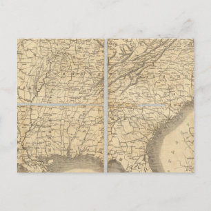 Postale Carte Des États Du Sud