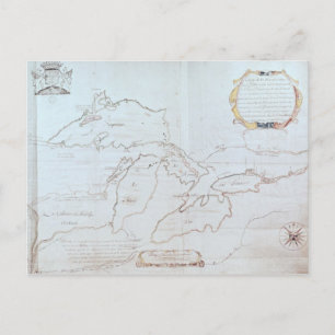 Postale Carte des Grands Lacs