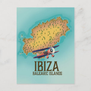 Postale Carte des îles Baléares Ibiza