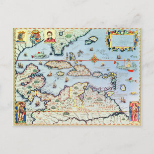 Postale Carte des îles des Caraïbes