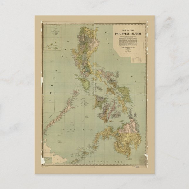 Postale Carte des îles philippines (1908) (Devant)