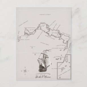 Postale Carte des îles Turques et Caïques