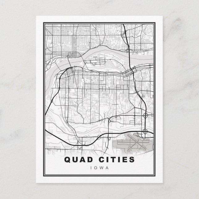 Postale Carte des Quad Cities (Devant)