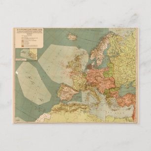 Postale Carte des sous-marins allemands de la Première Gue