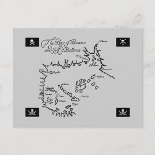 Postale Carte des trésors de pirates