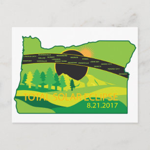 Postale Carte des villes de l'Oregon pour 2017