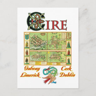 Postale Carte des villes Eire