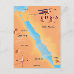 Postale Carte des voyages en mer Rouge